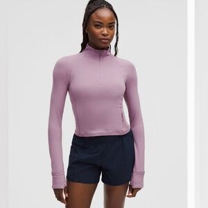 lululemon It's Rulu Run Cropped Half Zip Lavender Lux SZ Large NWT